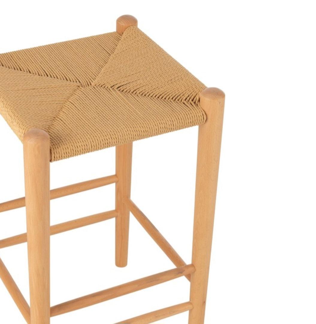 Barstoel Orientaal Essenhout/Touw Naturel - Barkruk - J-Line - livinglovely.nl