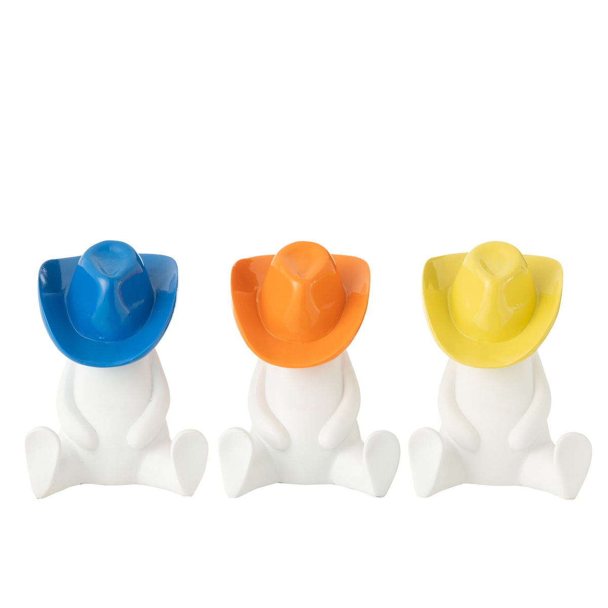 Beeld Cowboyhoed Hars Mix Set van 3 J-Line