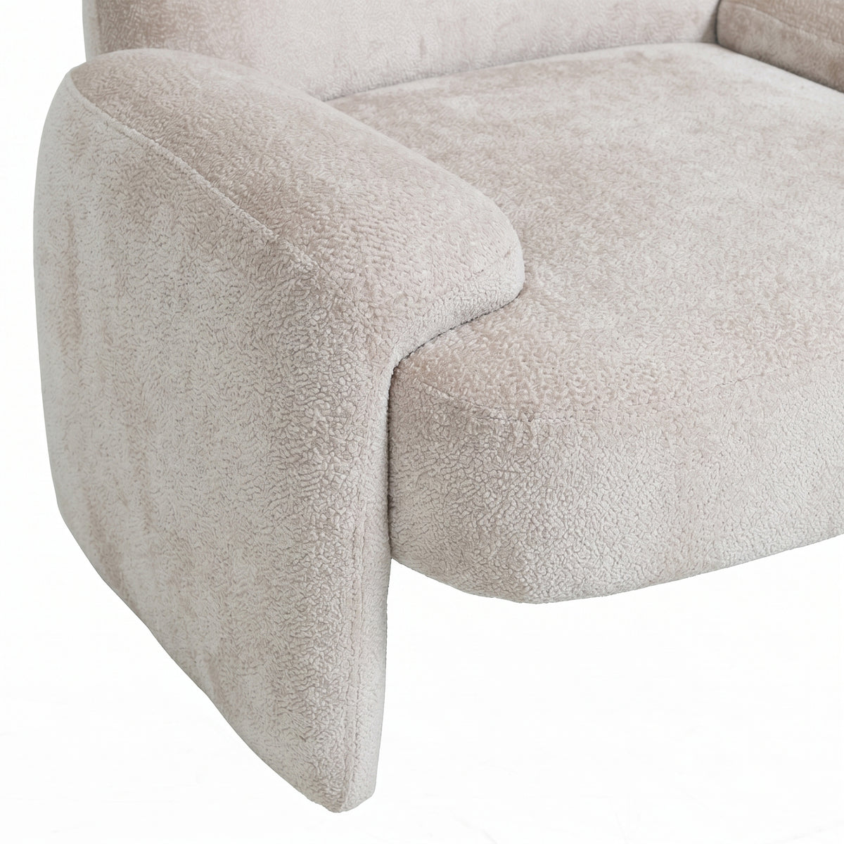 Beni Fauteuil Aphrodite Crème Met Poten van PTMD, detail van de Aphrodite bekleding