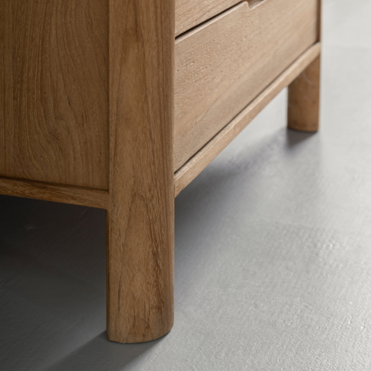 Bergkast Forte SVLK-gecertificeerd teak houtnerf detail