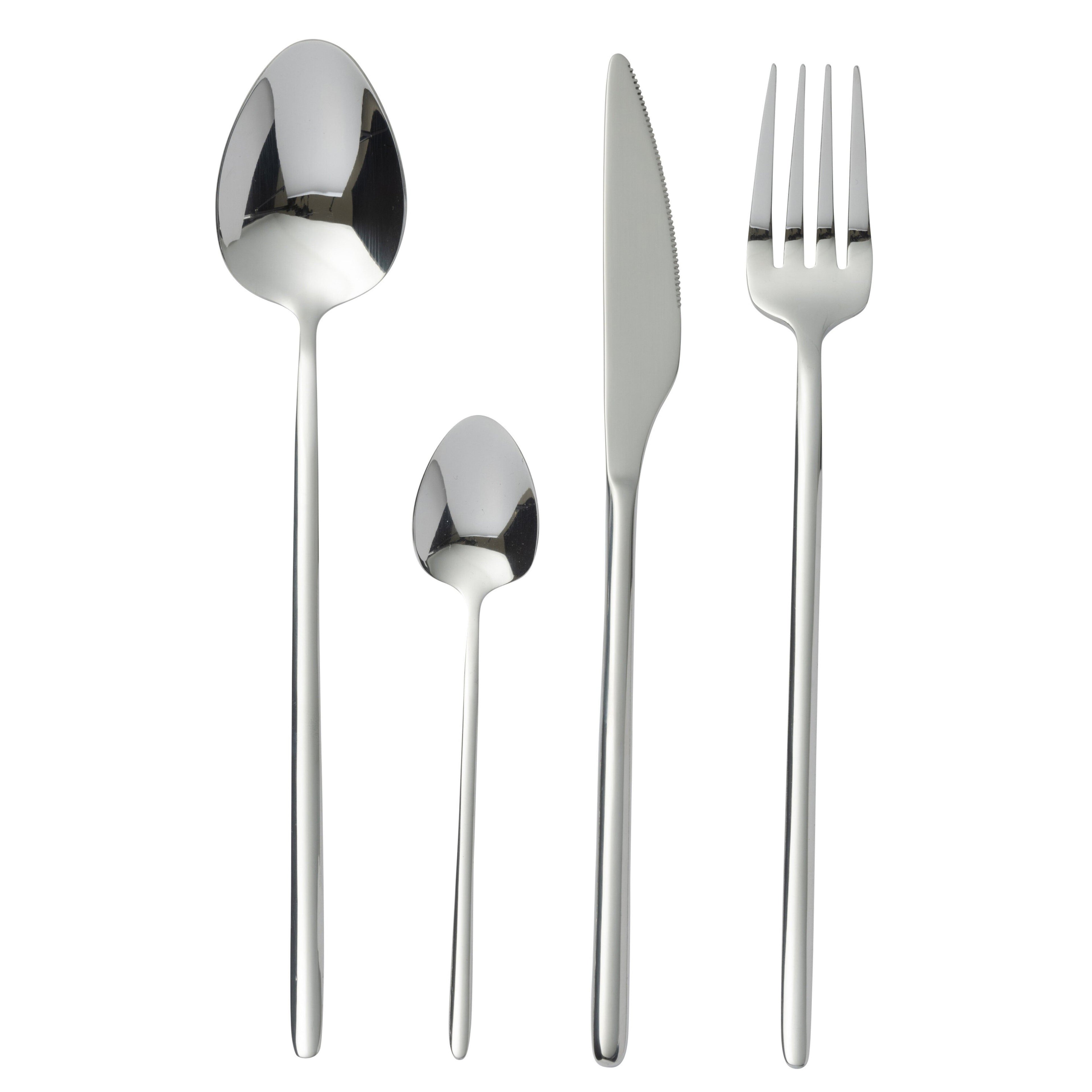 Bestekset Box C 24 Stuks Roestvrij Staal Glimmend Silver J-Line - Bestekset - J-Line - livinglovely.nl