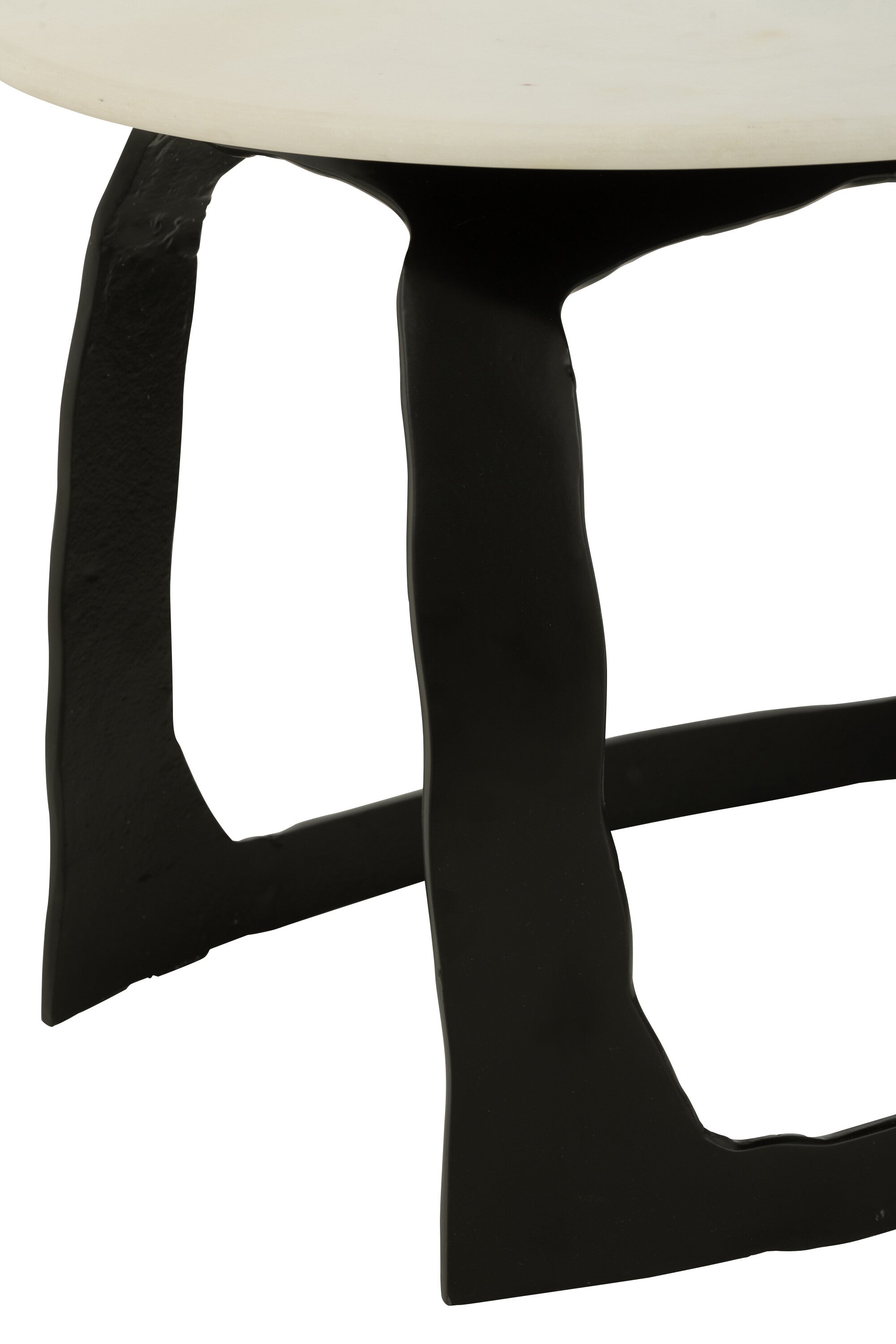 Bijzettafel Aluminium/Steen Zwart/Wit Set van 2 J-Line - Bijzettafel - J-Line - livinglovely.nl