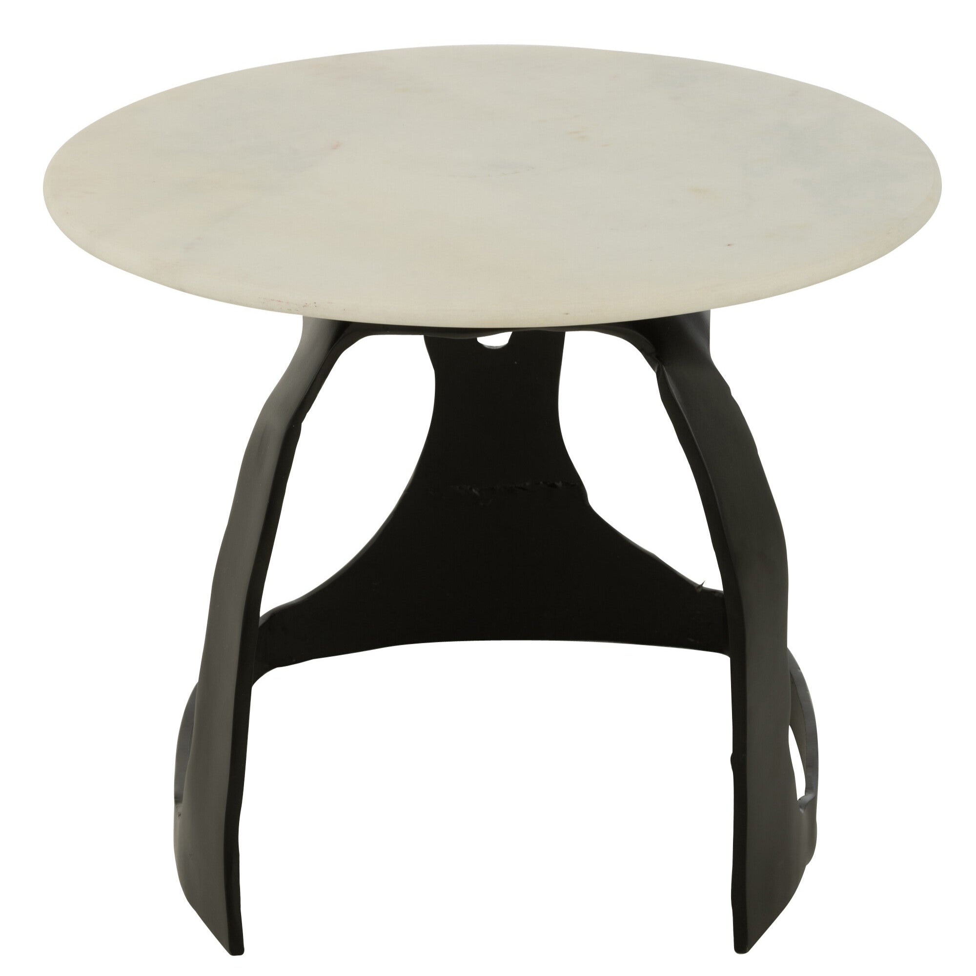 Bijzettafel Aluminium/Steen Zwart/Wit Set van 2 J-Line - Bijzettafel - J-Line - livinglovely.nl