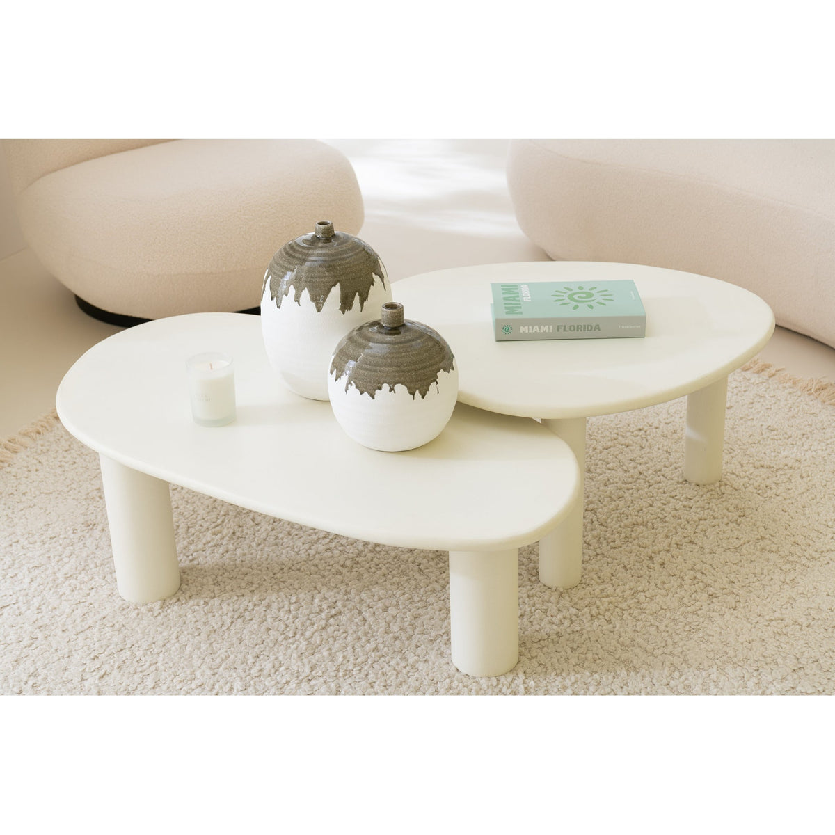 Bijzettafel Bali Wit Medium J-Line