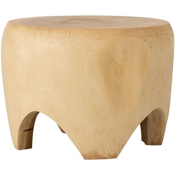 Ronde bijzettafel Puro van suar hout in naturel