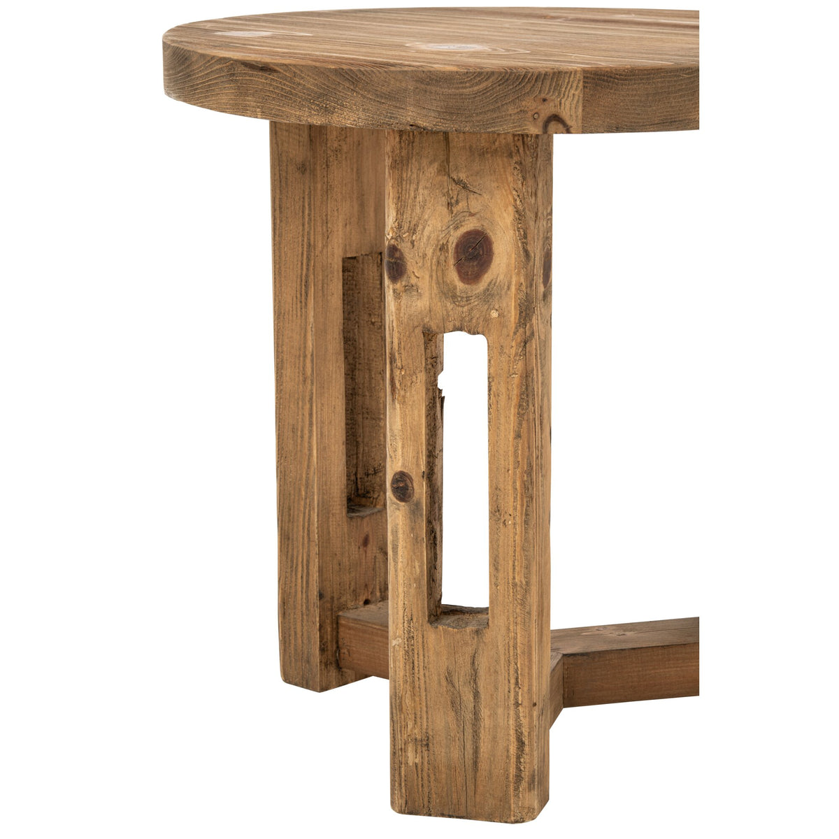 Bijzettafel Rond Gerecycled Hout Bruin J-Line