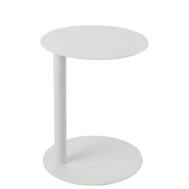 Bijzettafel Rond Metaal Wit - Bijzettafel - J-Line - livinglovely.nl
