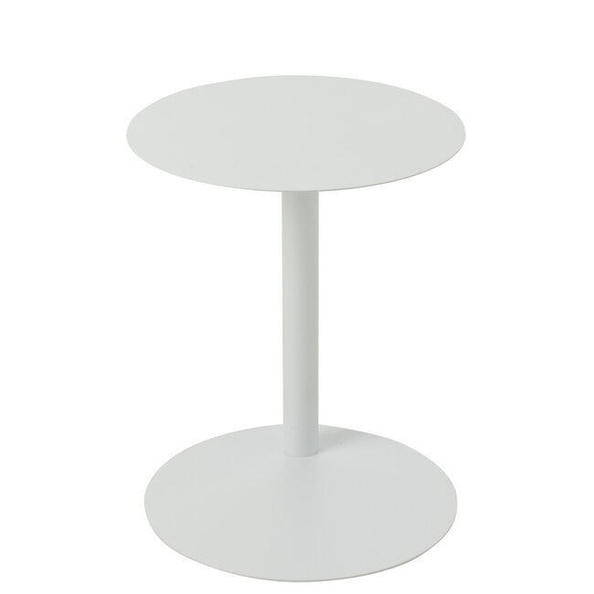 Bijzettafel Rond Metaal Wit - Bijzettafel - J-Line - livinglovely.nl