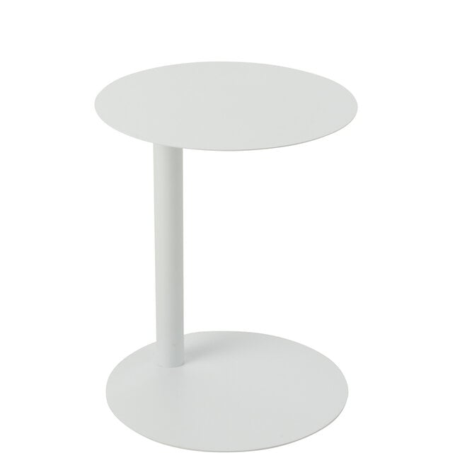 Bijzettafel Rond Metaal Wit - Bijzettafel - J-Line - livinglovely.nl
