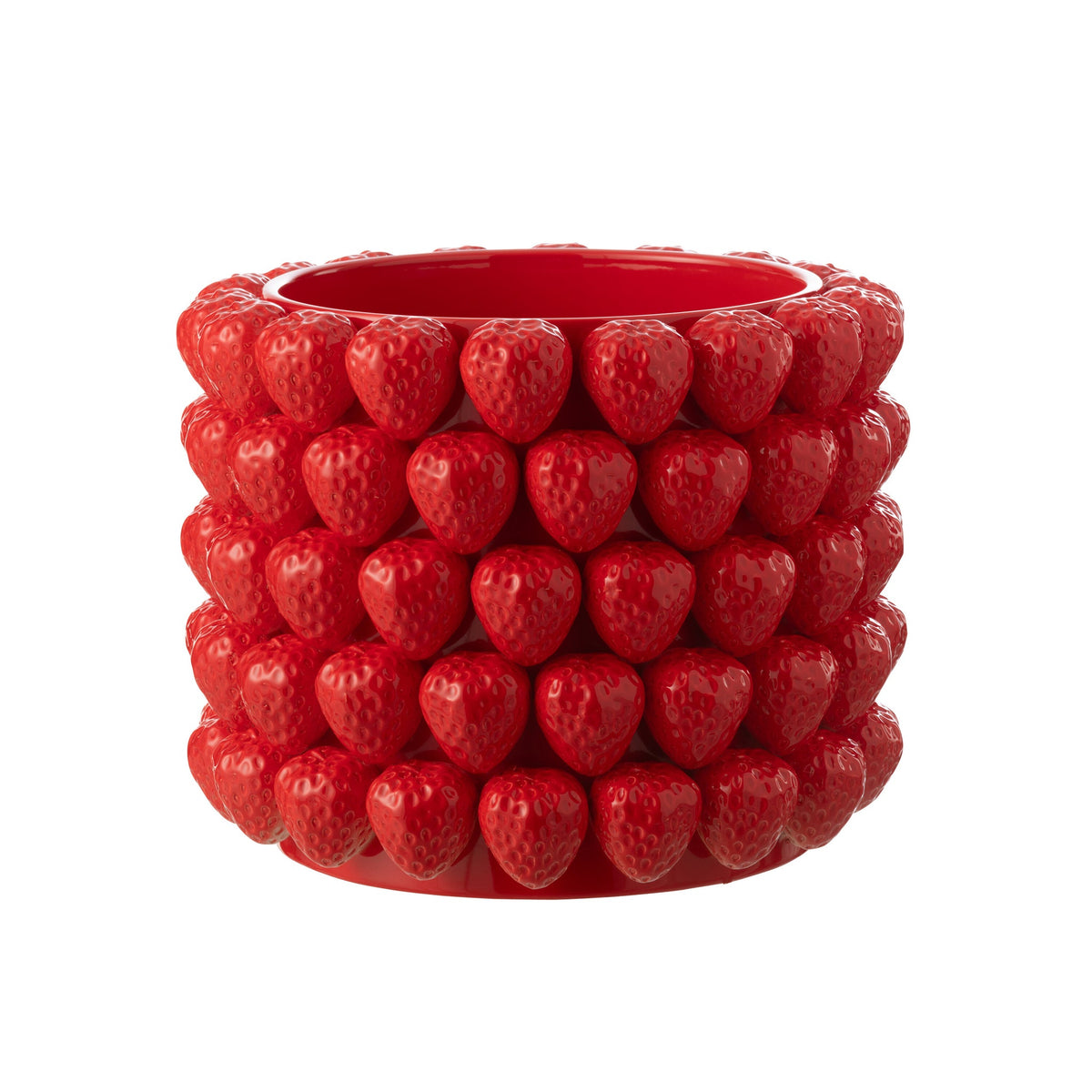 Bloempot Aardbeien Keramiek Rood Extra Large J-Line