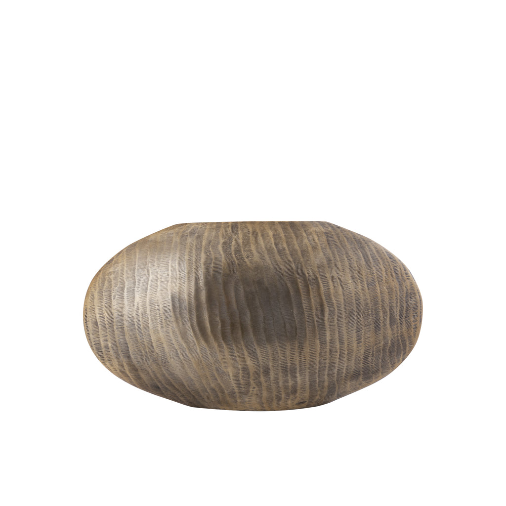 Bloempot Jowad laag ovaal S - 45x12x26 cm - Aluminium - Goud PTMD - Pot - PTMD - livinglovely.nl