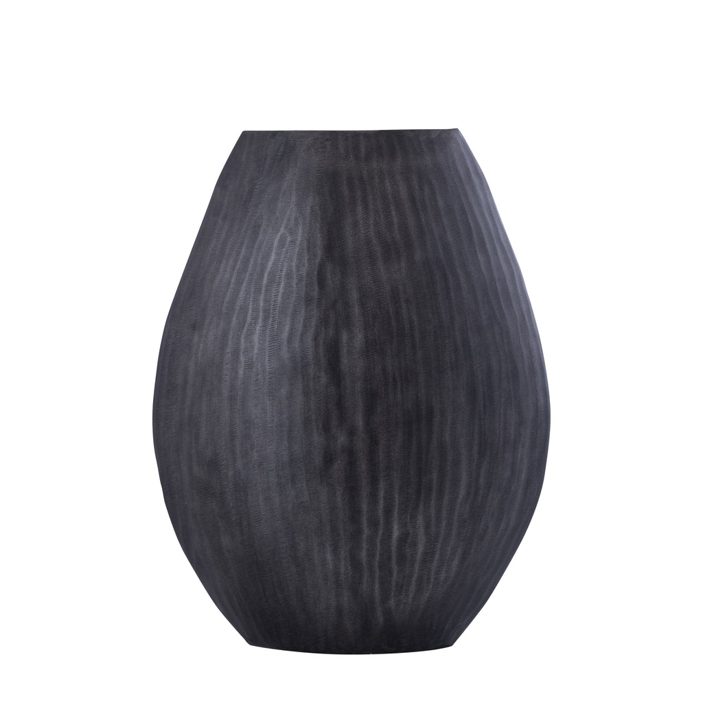 Bloempot Jowad M hoog ovaal - 35x16x46 cm - Aluminium - Grijs PTMD - Pot - PTMD - livinglovely.nl
