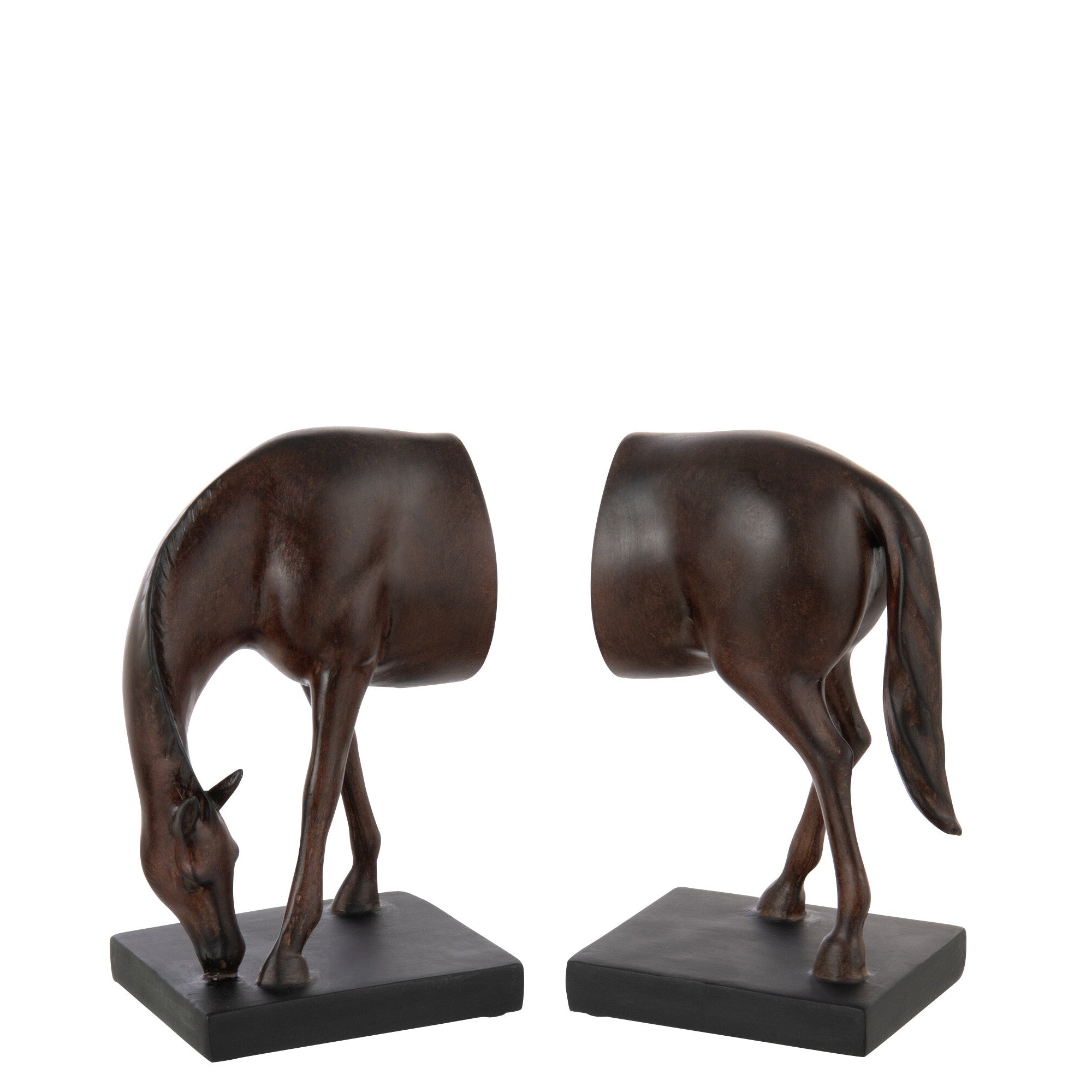 Boekensteun Paard Polyresin Donkerbruin - Boekensteun - J-Line - livinglovely.nl