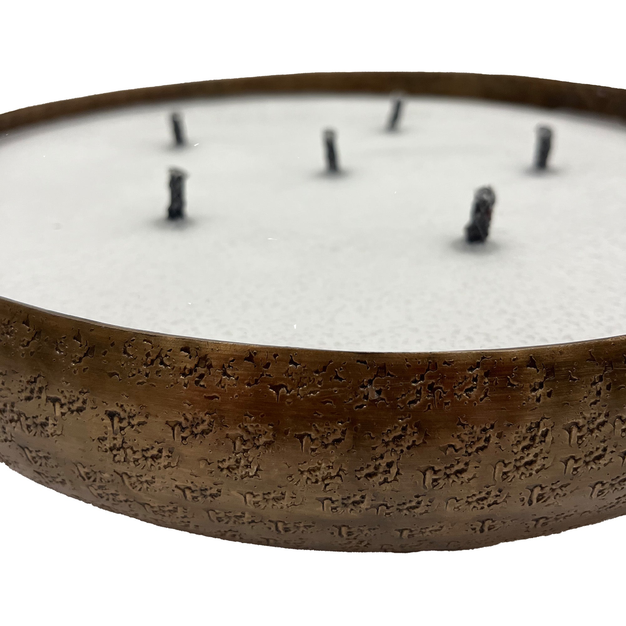 Bunty Copper Alu Hammered Outdoor Candle Round S PTMD - Buitenkaars - PTMD - livinglovely.nl