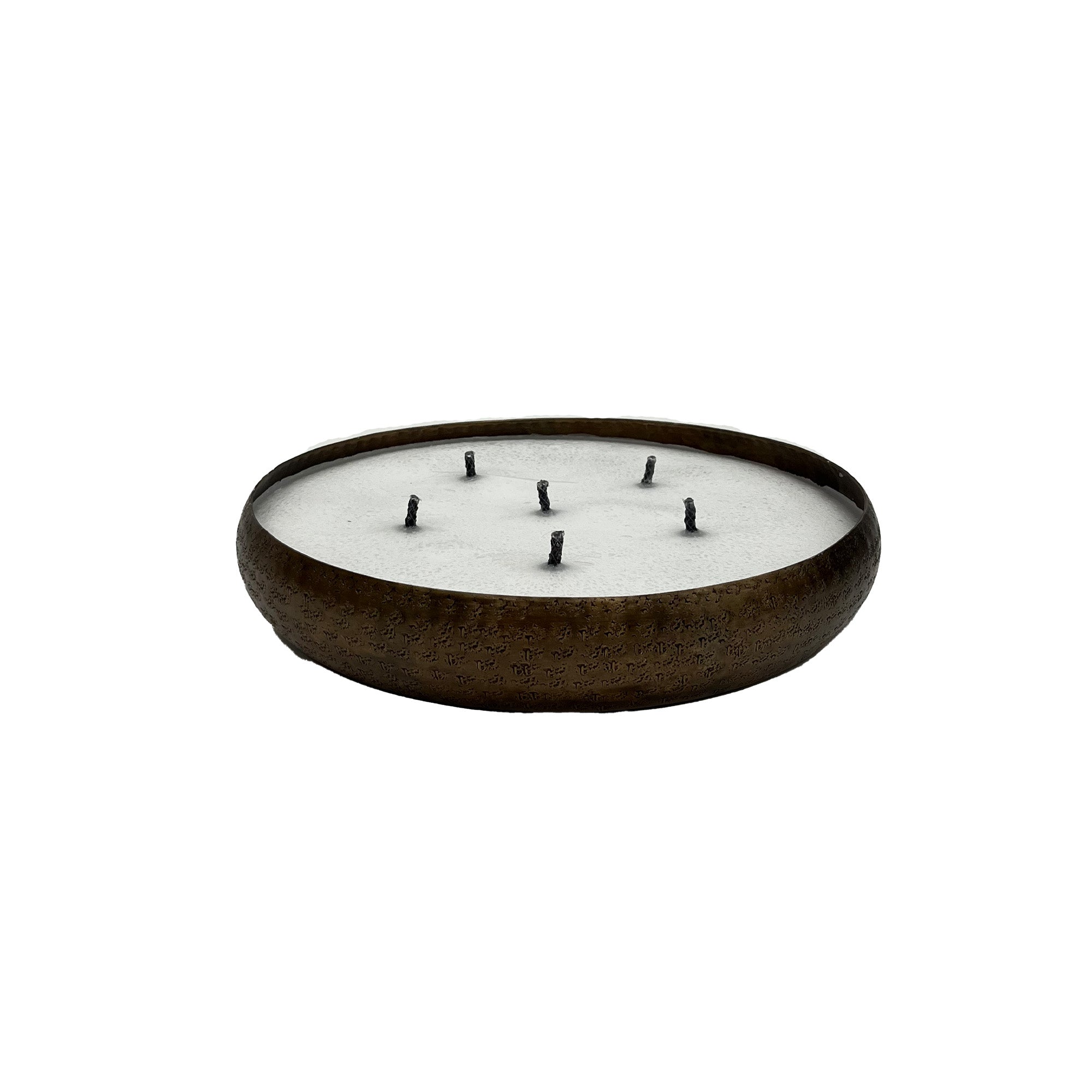 Bunty Copper Alu Hammered Outdoor Candle Round S PTMD - Buitenkaars - PTMD - livinglovely.nl
