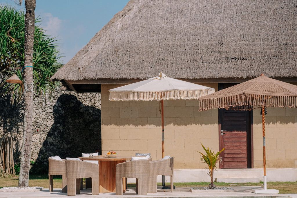 Canvas Parasol - Touwfringe Créme - 250cm - Parasol - Todo Bien - livinglovely.nl