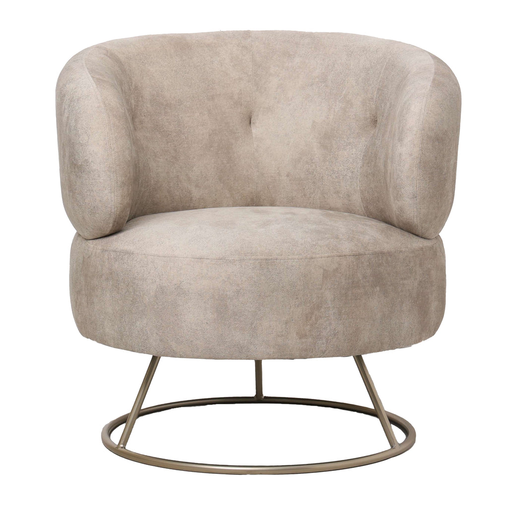Carice Beige fauteuil infinity 2 beige gold base PTMD - Fauteuil - PTMD - livinglovely.nl