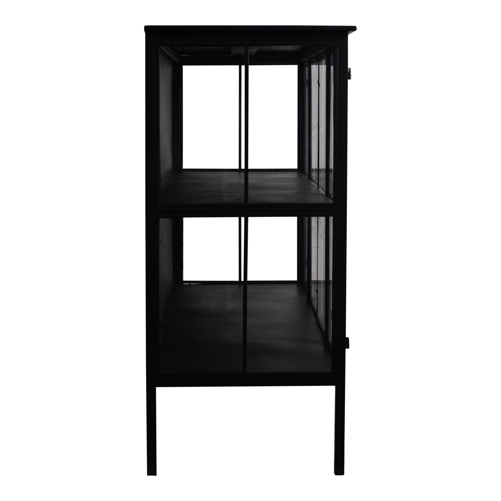 Cave Black Iron Cabinet Low PTMD - Dressoir - PTMD - livinglovely.nl