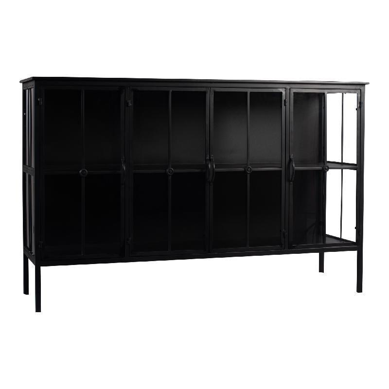 Cave Black Iron Cabinet Low PTMD - Dressoir - PTMD - livinglovely.nl
