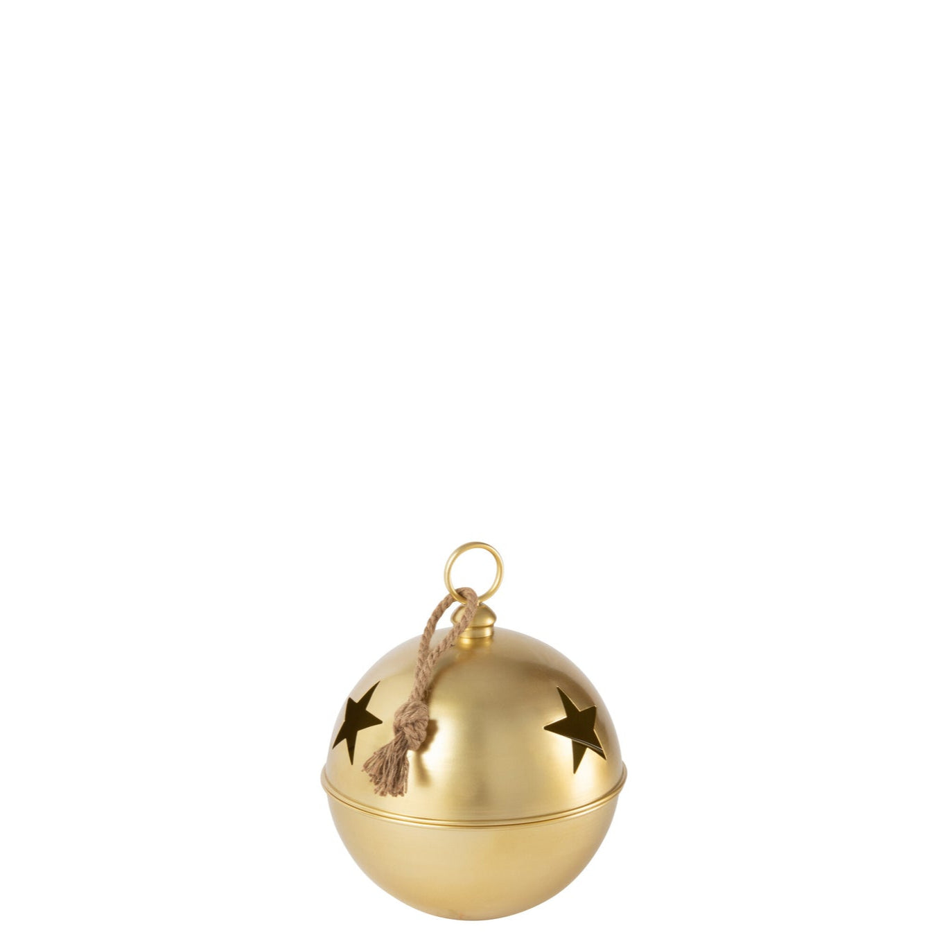 Christmas Bauble Ball Iron Gold Colored Medium - - J-Line - livinglovely.nl