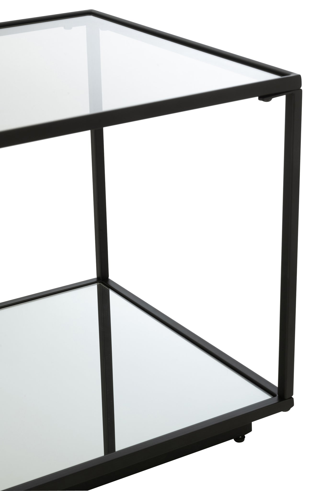 Coffee Table Iron/Glass Black Small - - J-Line - livinglovely.nl