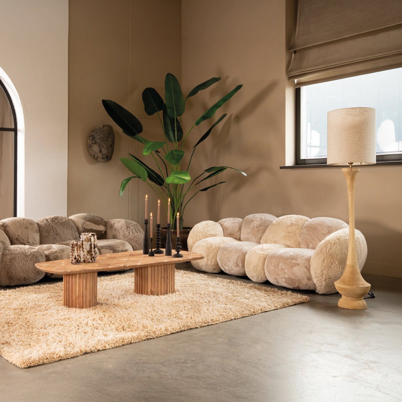 Curvae Sofa Lush Beige PTMD - Bankstel - PTMD - livinglovely.nl