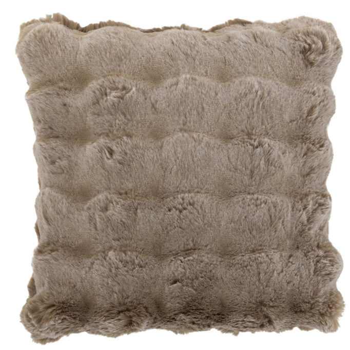 Cushion Wave Polyester Taupe 45x45cm - Kussen - J-Line - livinglovely.nl