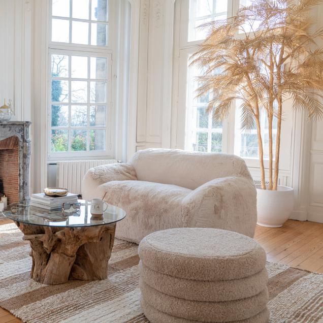 Cutie 2-zits Sofa Cream Large J-Line - Fauteuil - J-Line - livinglovely.nl