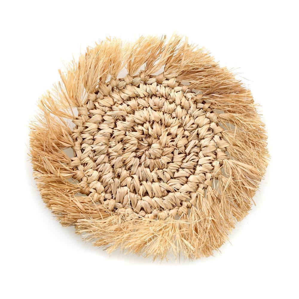 De Fringe Raffia Onderzetter - Naturel - Onderzetter - Bazar Bizar - livinglovely.nl
