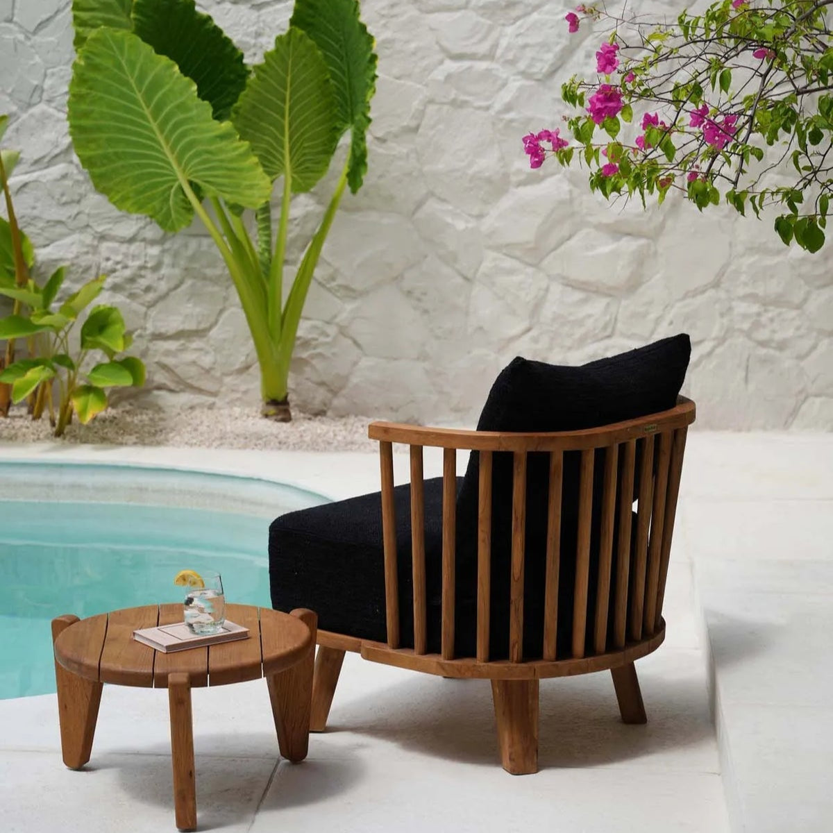 De Malawi Eenzitter - Naturel Zwart - Outdoor loungestoel - Bazar Bizar - livinglovely.nl