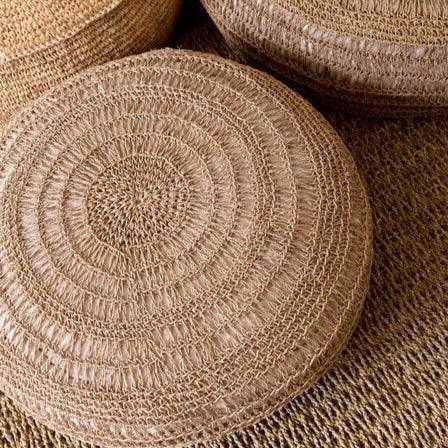 De Seagrass Poef - Naturel - M - Poef - Bazar Bizar - livinglovely.nl