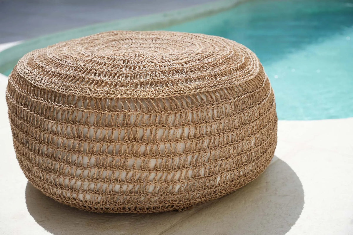De Seagrass Poef - Naturel - M - Poef - Bazar Bizar - livinglovely.nl