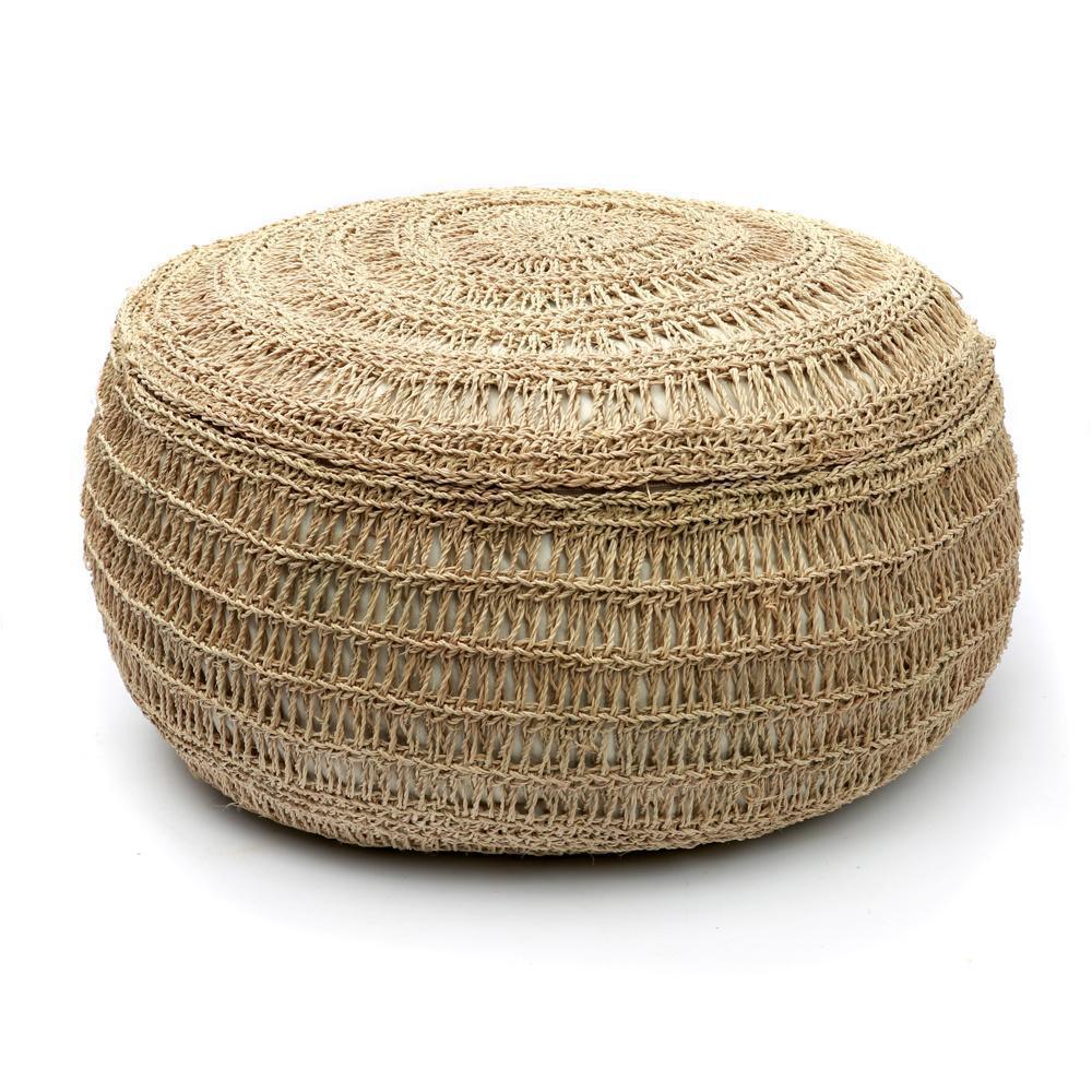 De Seagrass Poef - Naturel - M - Poef - Bazar Bizar - livinglovely.nl