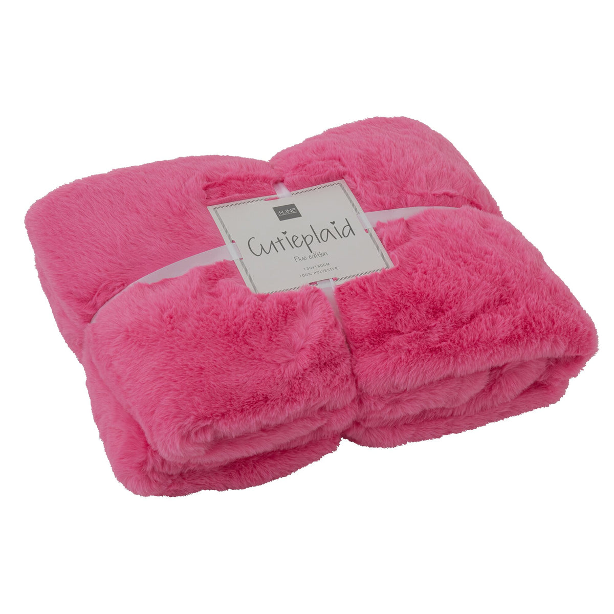 Deken Cutie Polyester Fluo Roze L130x180cm J-Line