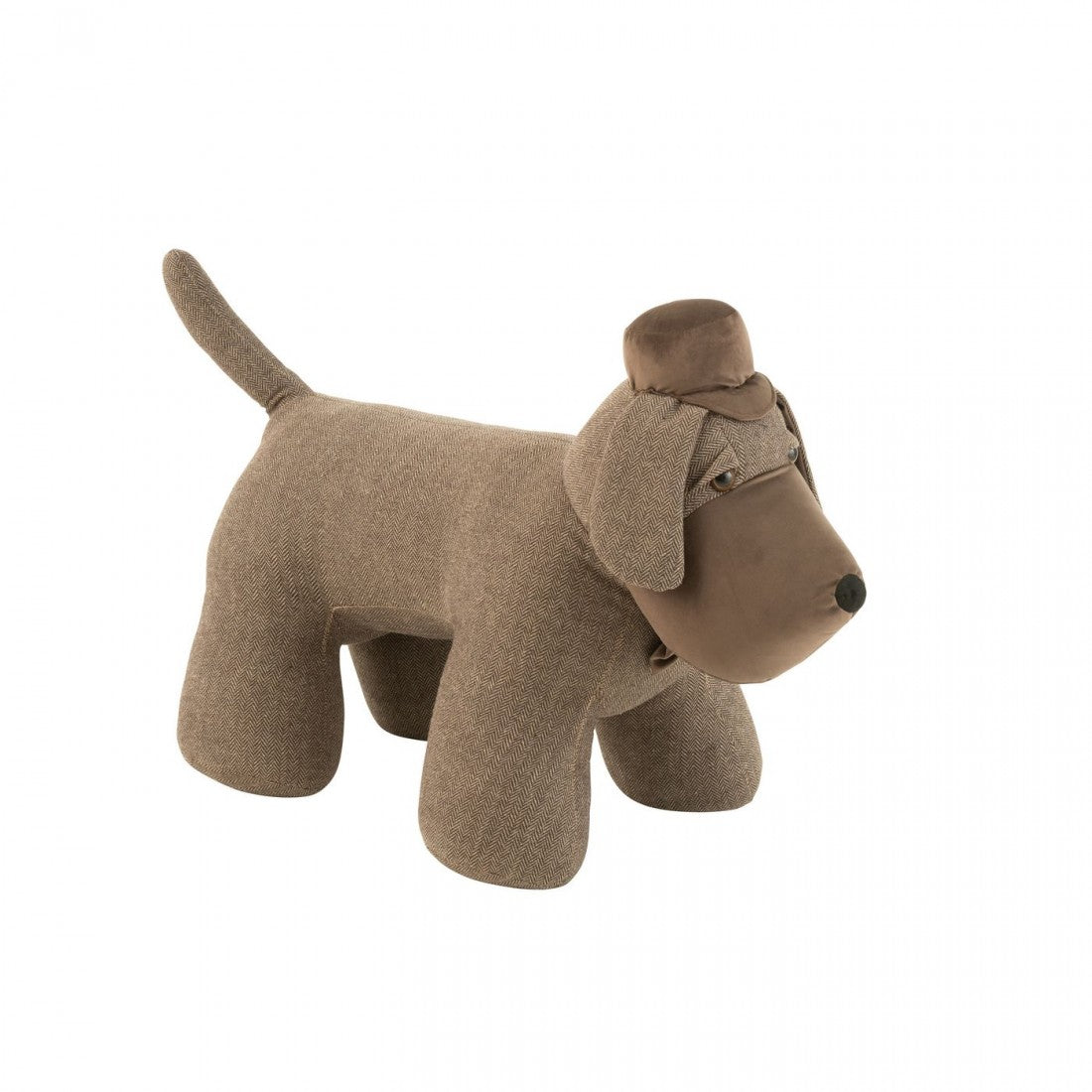 Deurstop Hond Pet Polyester Donkerbruin - Deurstopper - J-Line - livinglovely.nl