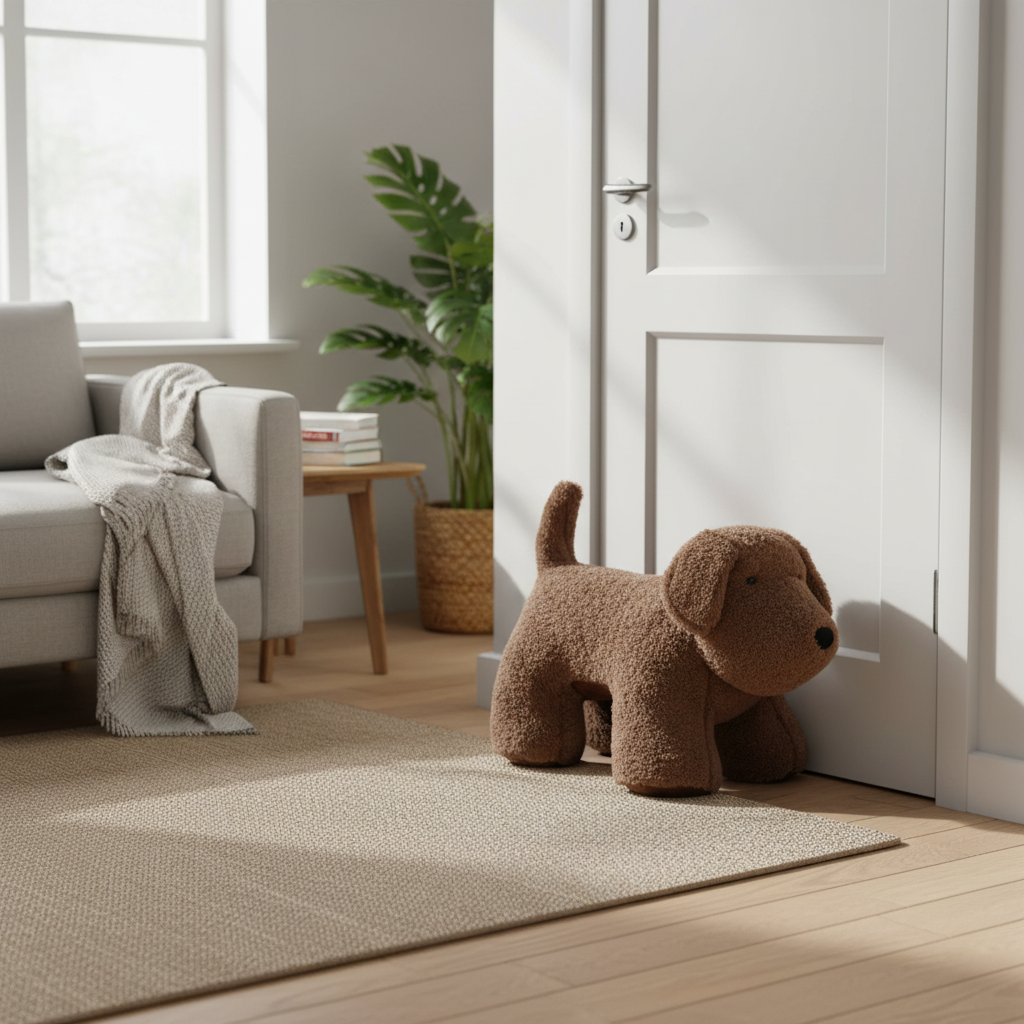 Deurstopper Hond Polyester Bruin XL J-Line - Deurstopper - J-Line - livinglovely.nl