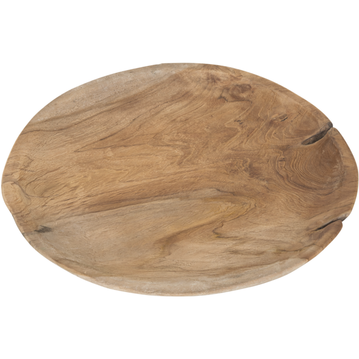 Dienblad Antiques Mebabu van MUST Living in naturel, gerecycled teakhout, volledig in beeld op een neutrale achtergrond
