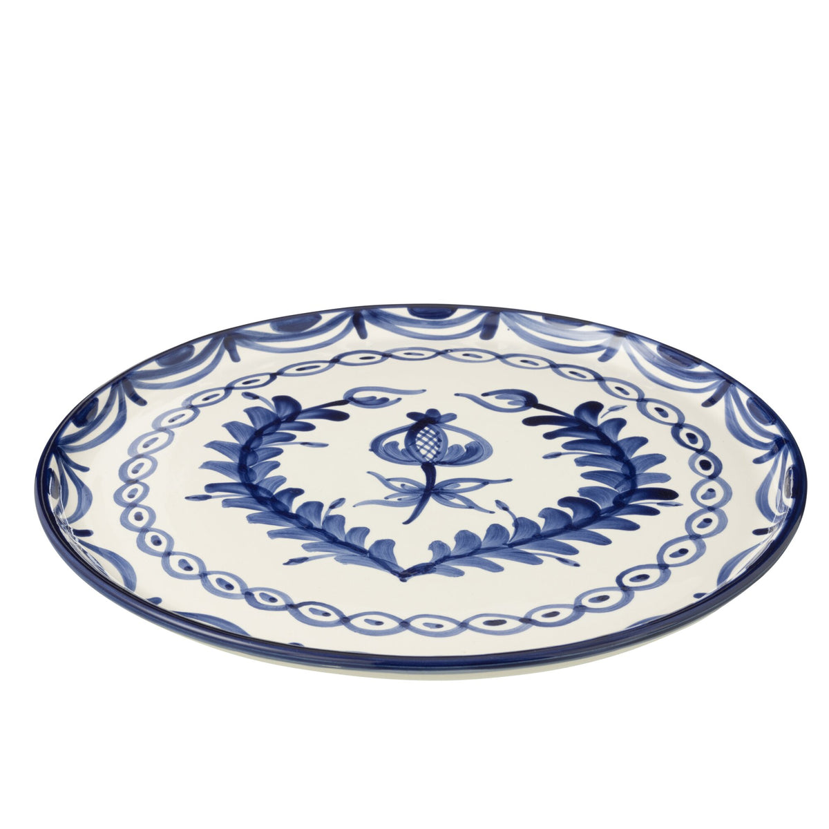 Dinerbord Granada Motief Cobalt Blauw/Wit Keramiek J-Line