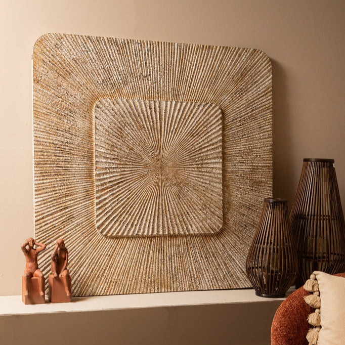 Dishita Wandpaneel Cream Square Large PTMD - Wandpaneel - PTMD - livinglovely.nl