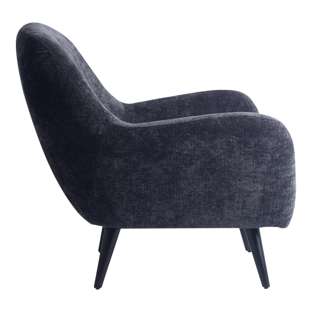 Donny Anthracite fauteuil black wooden legs - - PTMD - livinglovely.nl