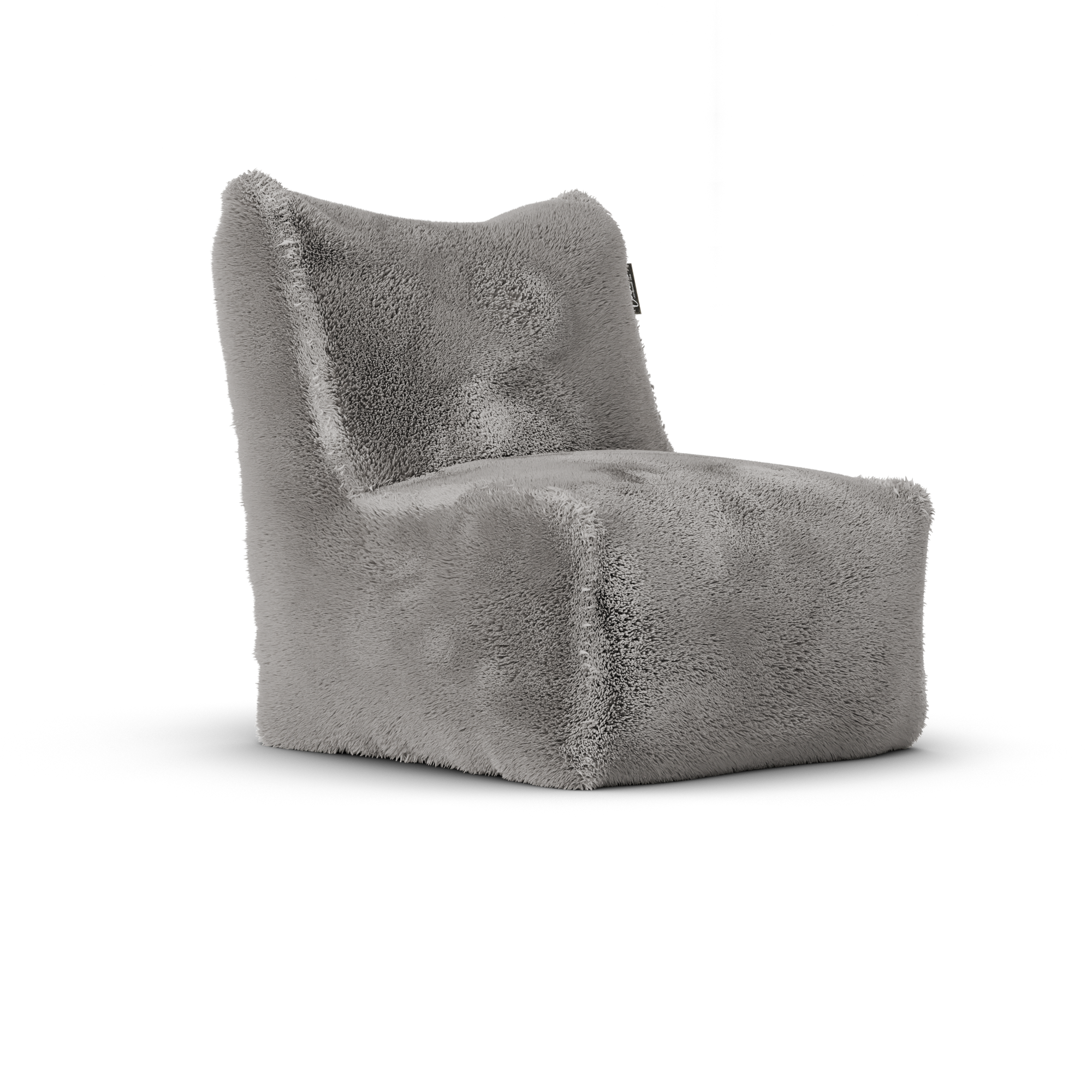 Doodle Junior Lounge Seat Light Grey van Laui Lounge, compacte lichtgrijze furry loungestoel schuin van links voren