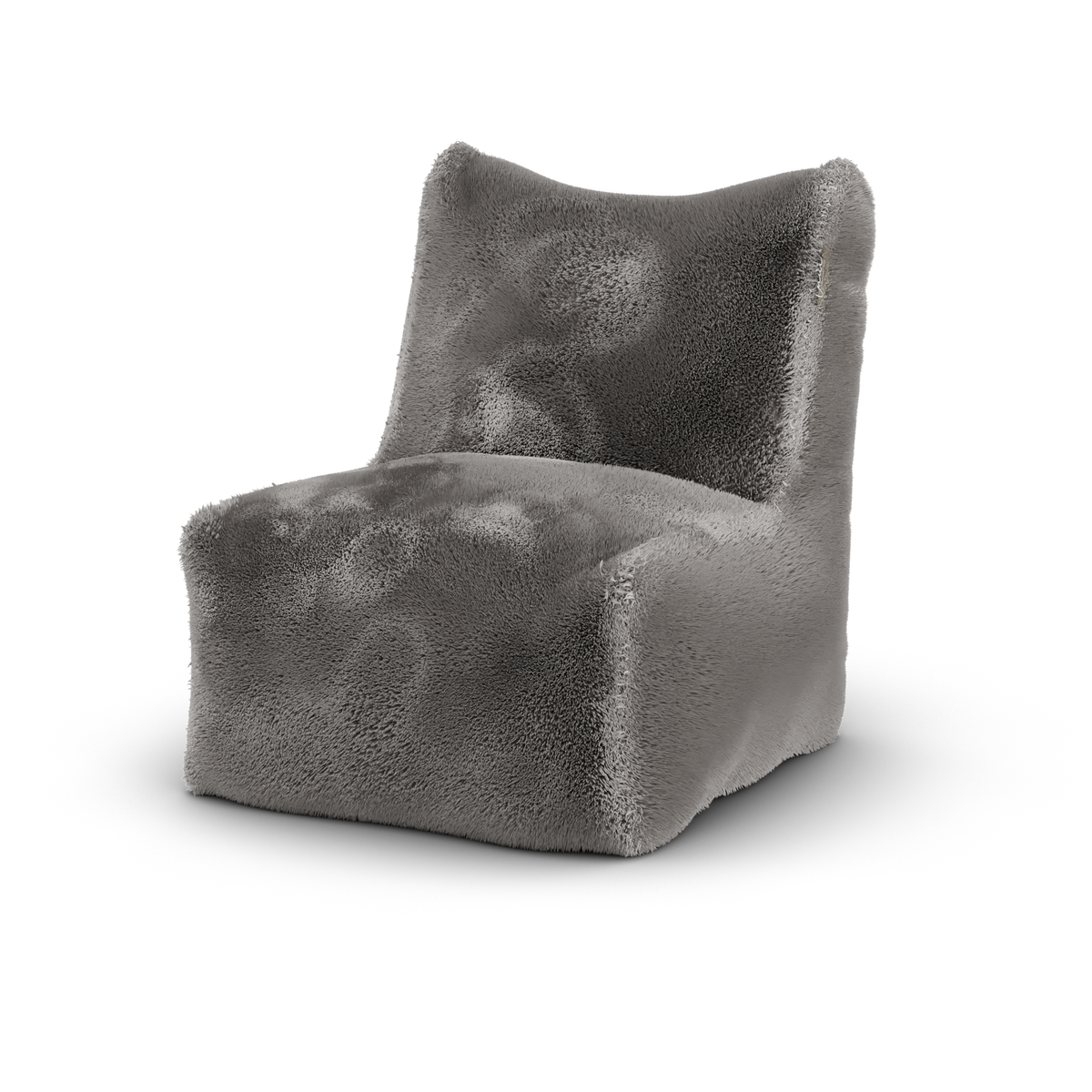Lichtgrijze Doodle Junior Lounge Seat van Laui Lounge van opzij, met rughoogte van 74 centimeter