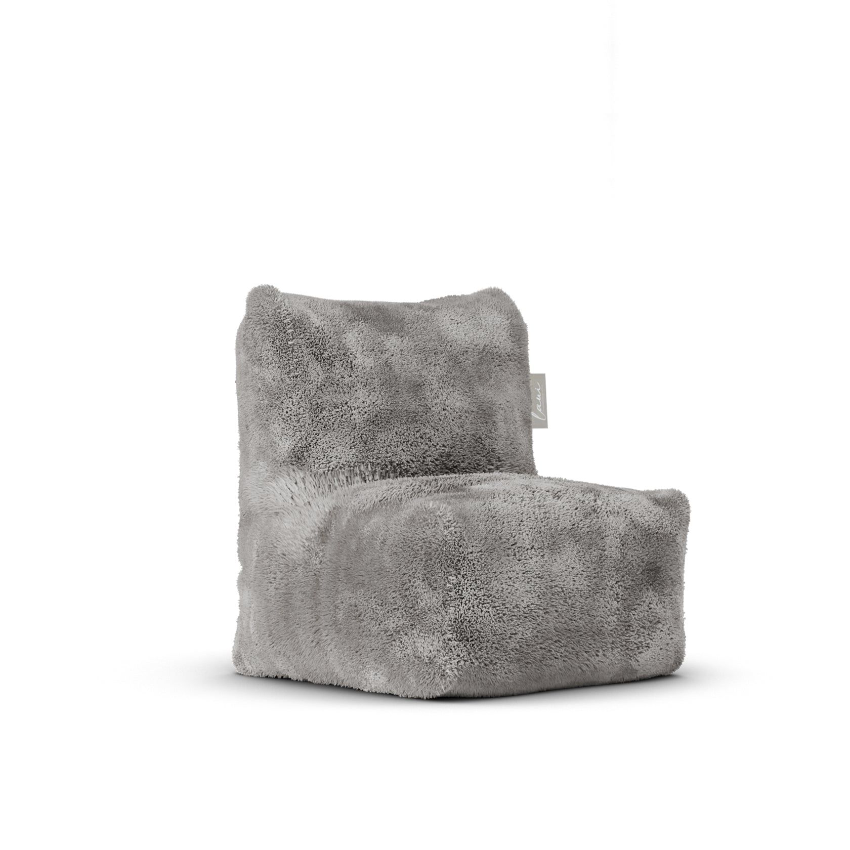 Doodle Kid Lounge Light Grey van Laui Lounge, lichtgrijze kinderstoel van zachte furry stof