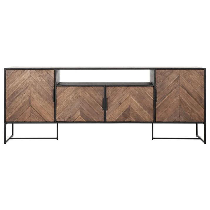 Dressoir Criss Cross No.3 van DTP Home met visgraatpatroon in gemixt hout