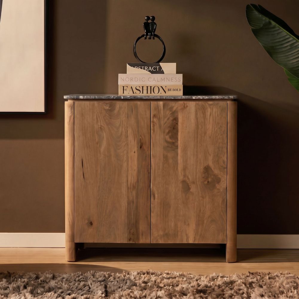 Detailweergave van het Dressoir Dallas Mangohout Naturel van Starfurn