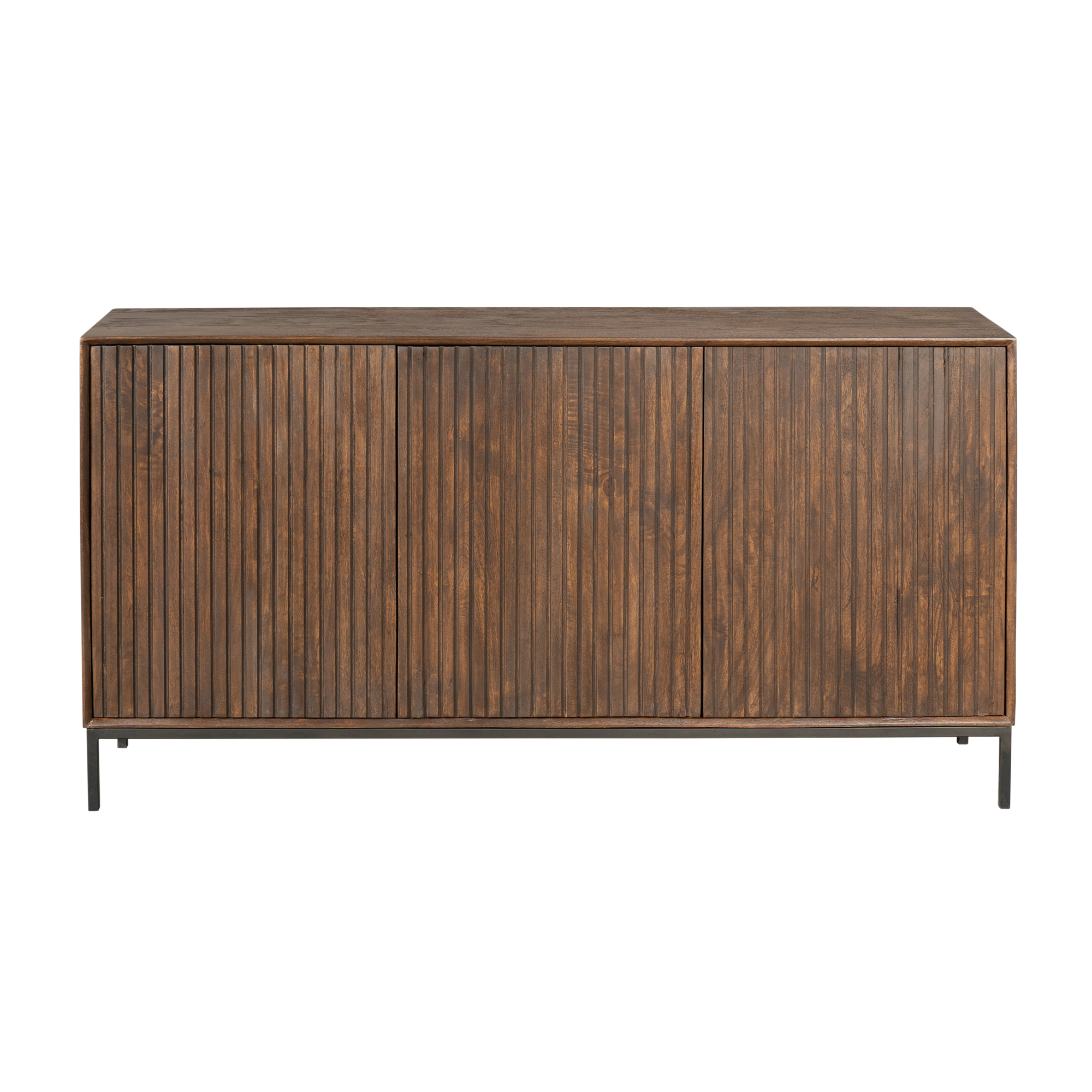 Dressoir Madison Mangohout Bruin 165cm van Starfurn, bovenaanzicht van het mangohouten bovenblad
