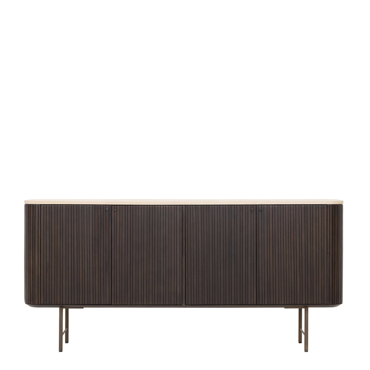 Dressoir Maroon mahonie bruin van voren gezien met vier deuren