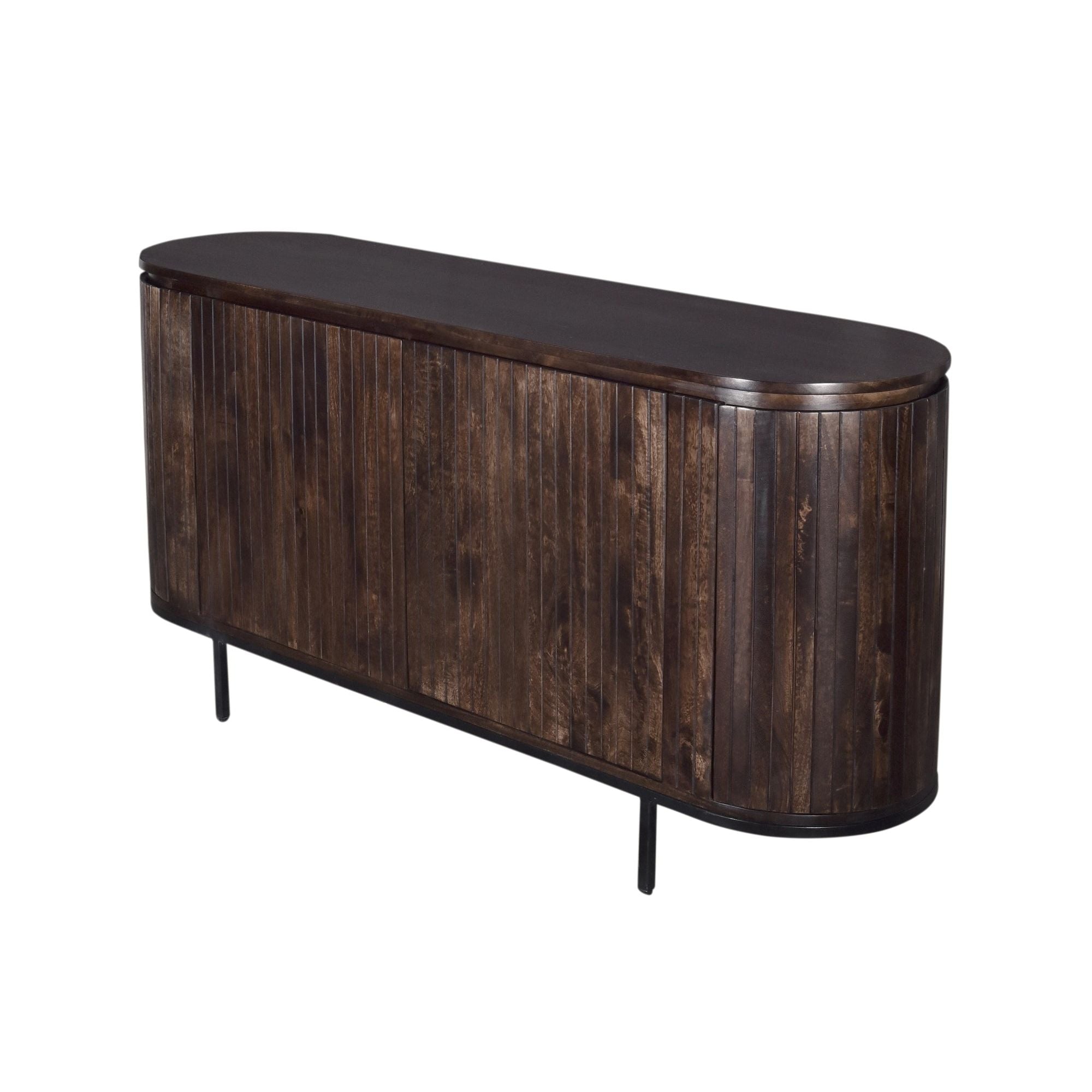 Dressoir Noor van Livingfurn in donker mangohout Walnut, 170 cm breed met vier deuren