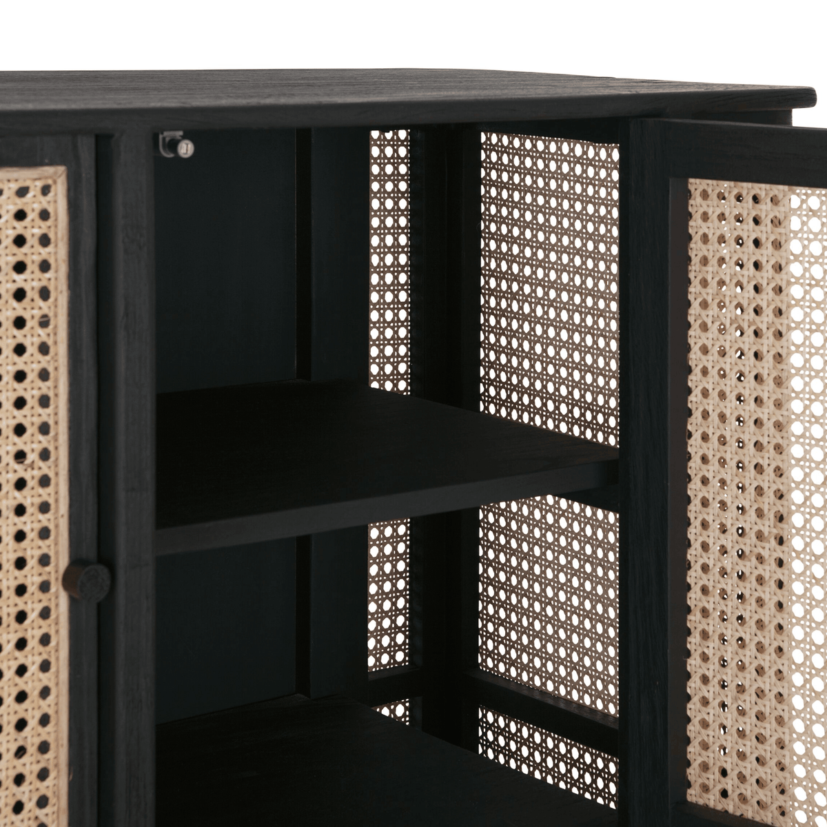 Dressoir Raffles 125cm zwart mindi hout zijaanzicht
