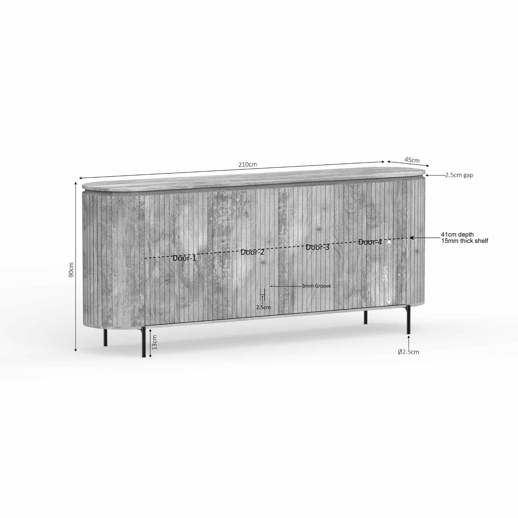 Dressoir Solana van Starfurn uit de Solana Taupe woonserie in mangohout